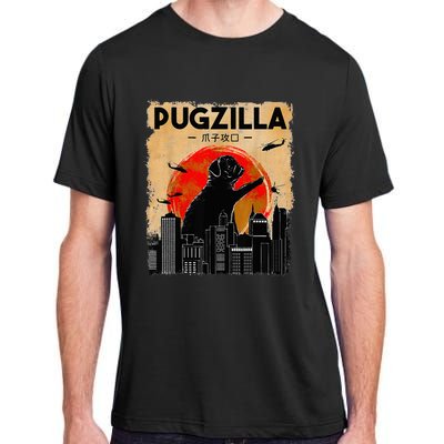 Funny Pug Pugzilla Funny Dog Pug Funny Fog Lover Adult ChromaSoft Performance T-Shirt