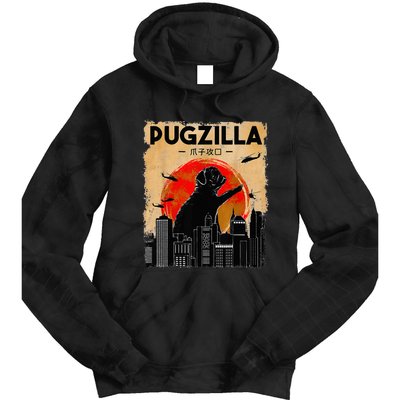 Funny Pug Pugzilla Funny Dog Pug Funny Fog Lover Tie Dye Hoodie