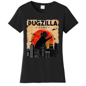 Funny Pug Pugzilla Funny Dog Pug Funny Fog Lover Women's T-Shirt