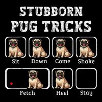 Funny Pug Puggle Dog Pups Stubborn Pug Tricks Impact Tech Backpack