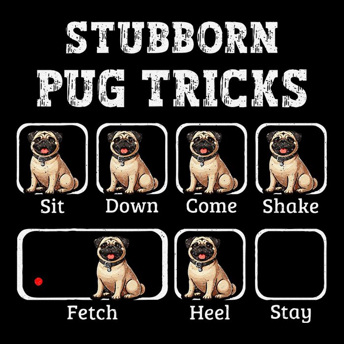 Funny Pug Puggle Dog Pups Stubborn Pug Tricks Impact Tech Backpack