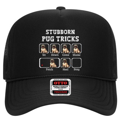 Funny Pug Puggle Dog Pups Stubborn Pug Tricks Trucker Hat