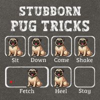Funny Pug Puggle Dog Pups Stubborn Pug Tricks Cotton Canvas Backpack