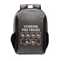 Funny Pug Puggle Dog Pups Stubborn Pug Tricks Vector Backpack