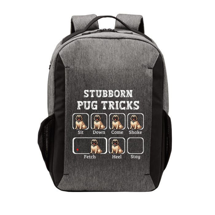 Funny Pug Puggle Dog Pups Stubborn Pug Tricks Vector Backpack