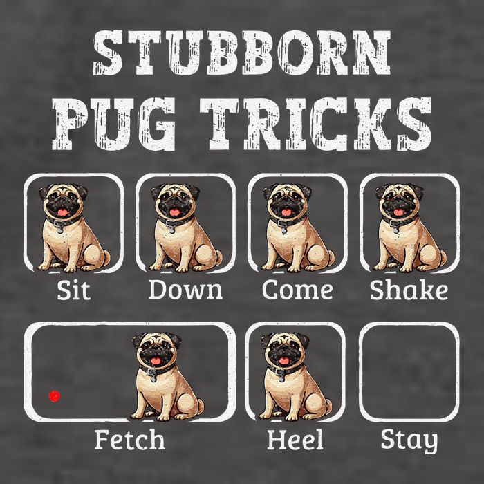 Funny Pug Puggle Dog Pups Stubborn Pug Tricks Vector Backpack