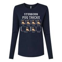 Funny Pug Puggle Dog Pups Stubborn Pug Tricks Womens Cotton Relaxed Long Sleeve T-Shirt