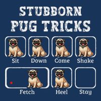 Funny Pug Puggle Dog Pups Stubborn Pug Tricks Drawstring Bag