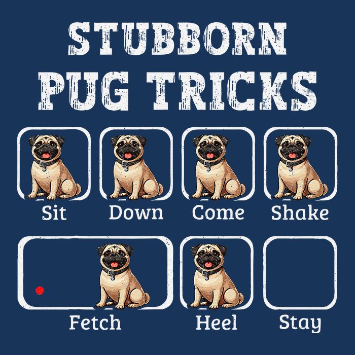 Funny Pug Puggle Dog Pups Stubborn Pug Tricks Drawstring Bag