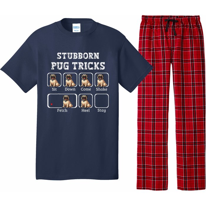 Funny Pug Puggle Dog Pups Stubborn Pug Tricks Pajama Set