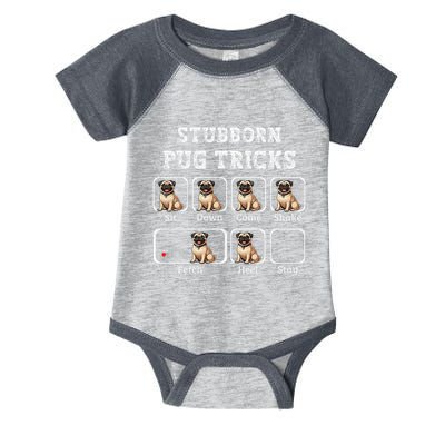Funny Pug Puggle Dog Pups Stubborn Pug Tricks Infant Baby Jersey Bodysuit