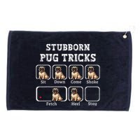 Funny Pug Puggle Dog Pups Stubborn Pug Tricks Grommeted Golf Towel