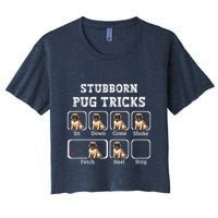 Funny Pug Puggle Dog Pups Stubborn Pug Tricks Crop Top