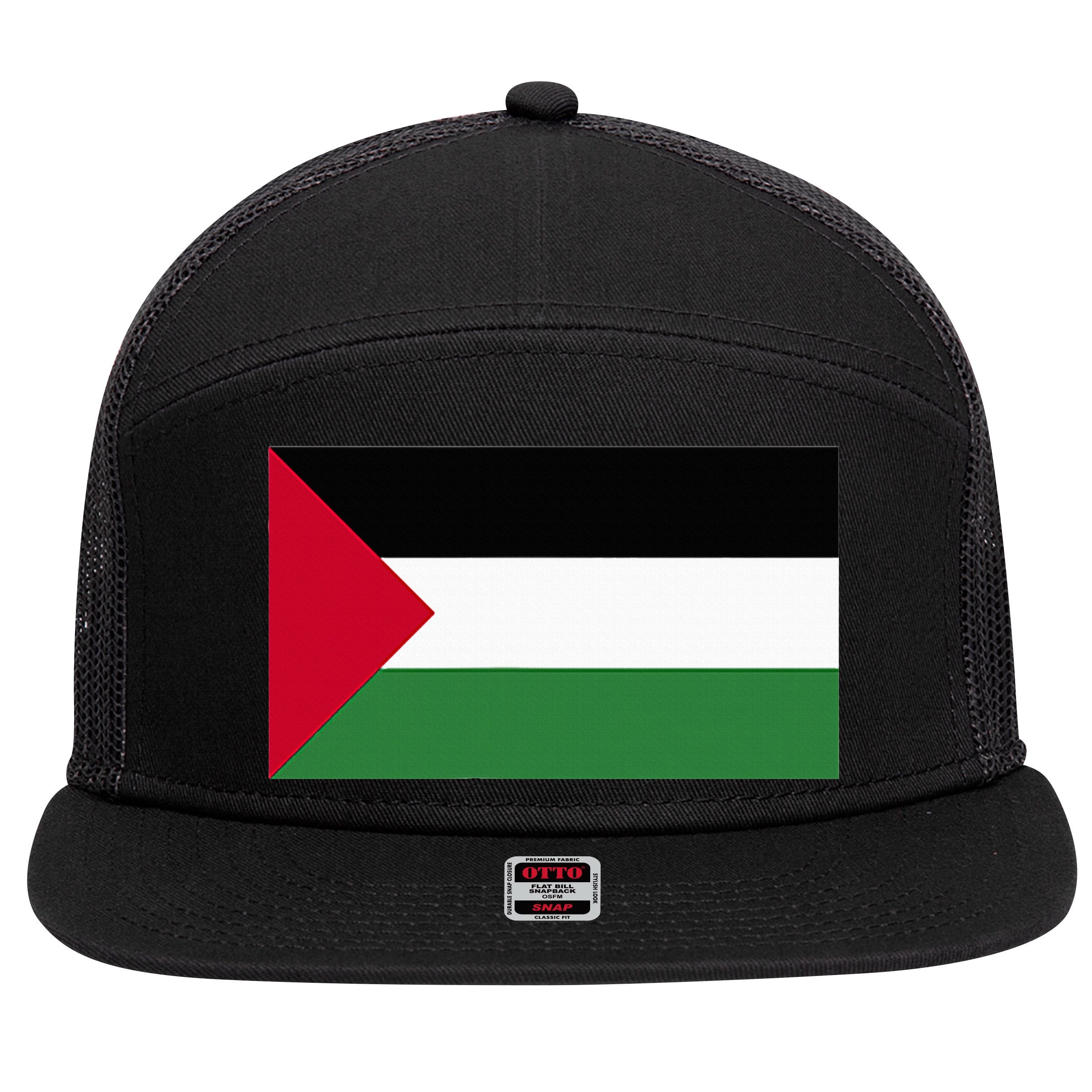 Free Palestine Palestine Flag 7 Panel Mesh Trucker Snapback Hat