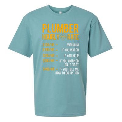 Funny Plumber Plumber Hourly Rate Plumber Sueded Cloud Jersey T-Shirt