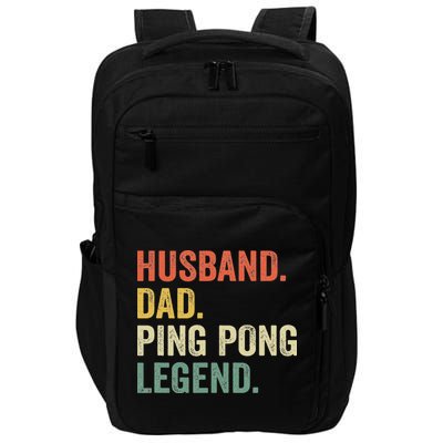 Funny Ping Pong Husband Dad Table Tennis Legend Vintage Impact Tech Backpack