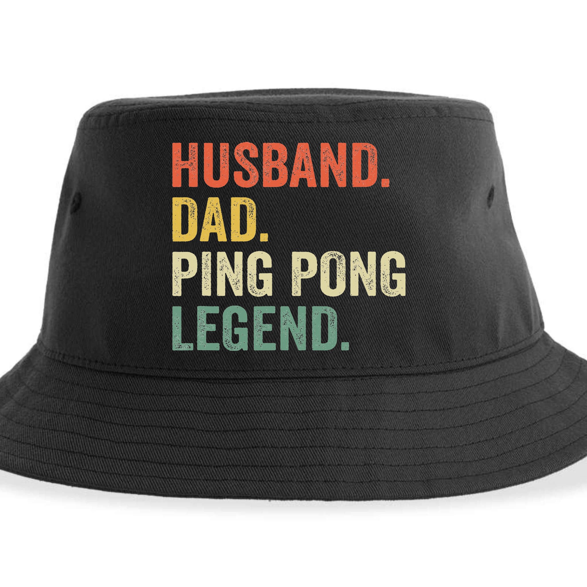 Funny Ping Pong Husband Dad Table Tennis Legend Vintage Sustainable Bucket Hat