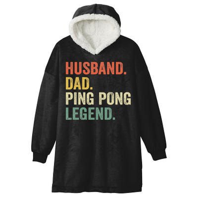 Funny Ping Pong Husband Dad Table Tennis Legend Vintage Hooded Wearable Blanket