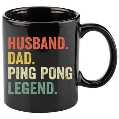 Funny Ping Pong Husband Dad Table Tennis Legend Vintage 11oz C Handle Ceramic Mug