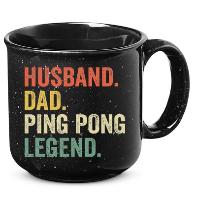 Funny Ping Pong Husband Dad Table Tennis Legend Vintage 15oz Campfire Ceramic Mug
