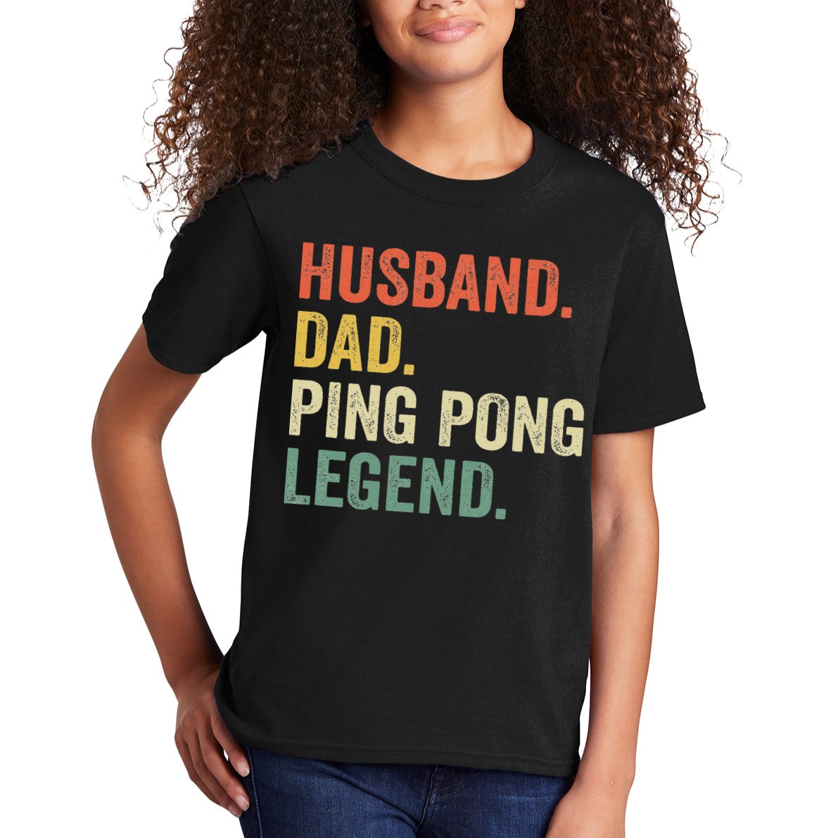 Funny Ping Pong Husband Dad Table Tennis Legend Vintage Kids T-Shirt