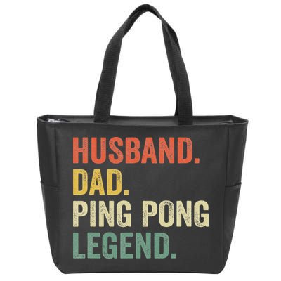 Funny Ping Pong Husband Dad Table Tennis Legend Vintage Zip Tote Bag