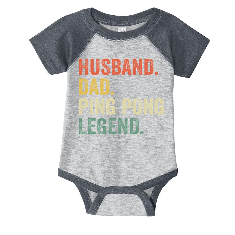 Funny Ping Pong Husband Dad Table Tennis Legend Vintage Infant Baby Jersey Bodysuit