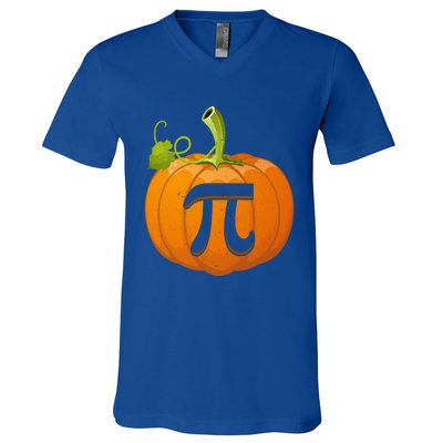 Funny Pumpkin Pie Math Teacher Halloween Thankgiving Pi Day Cute Gift V-Neck T-Shirt