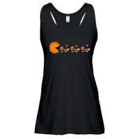 Funny Pumpkin Pie Eating Turkeys Thanksgiving Video Game  Ladies Essential Flowy Tank