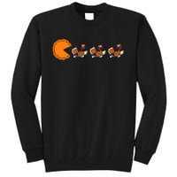 Funny Pumpkin Pie Eating Turkeys Thanksgiving Video Game  Tall Sweatshirt