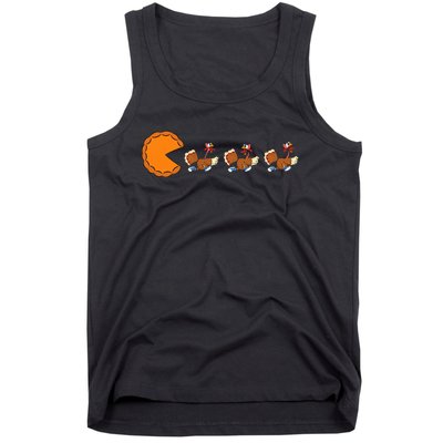 Funny Pumpkin Pie Eating Turkeys Thanksgiving Video Game  Tank Top