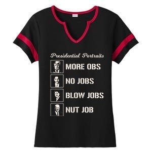 Funny Presidential Portraits Trump More Jobs Ladies Halftime Notch Neck Tee