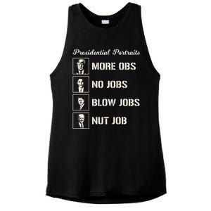 Funny Presidential Portraits Trump More Jobs Ladies PosiCharge Tri-Blend Wicking Tank