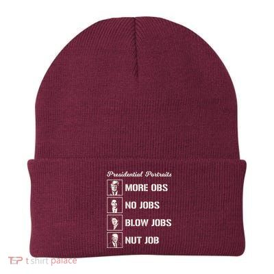 Funny Presidential Portraits Trump More Jobs Knit Cap Winter Beanie