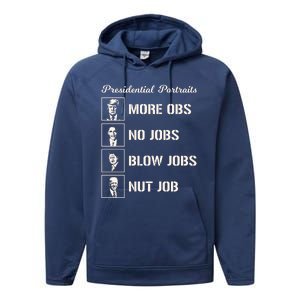 Funny Presidential Portraits Trump More Jobs Performance Fleece Hoodie