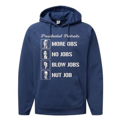 Funny Presidential Portraits Trump More Jobs Performance Fleece Hoodie