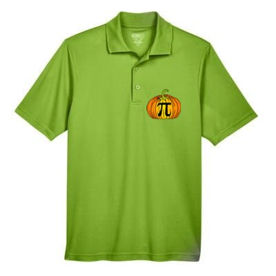 Funny Pumpkin Pie Math Teacher Halloween Thanksgiving Pi Day Gift Men's Origin Performance Pique Polo