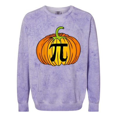 Funny Pumpkin Pie Math Teacher Halloween Thanksgiving Pi Day Gift Colorblast Crewneck Sweatshirt