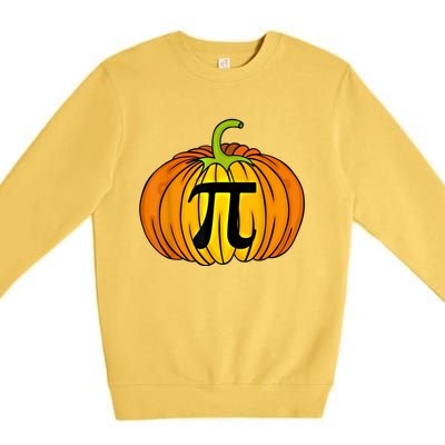 Funny Pumpkin Pie Math Teacher Halloween Thanksgiving Pi Day Gift Premium Crewneck Sweatshirt