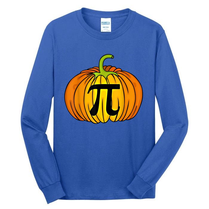 Funny Pumpkin Pie Math Teacher Halloween Thanksgiving Pi Day Gift Tall Long Sleeve T-Shirt