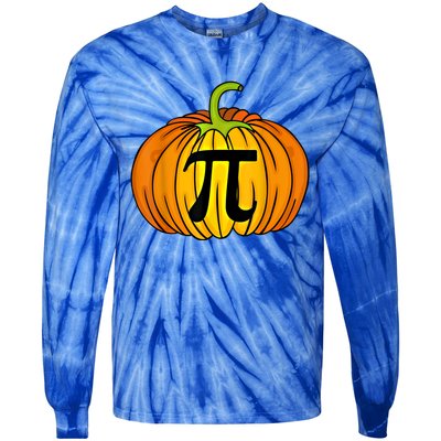 Funny Pumpkin Pie Math Teacher Halloween Thanksgiving Pi Day Gift Tie-Dye Long Sleeve Shirt