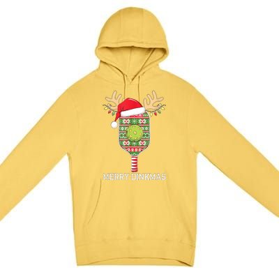 Funny Pickleball Paddles Christmas Family Matching Santa Hat Outfits Gift Premium Pullover Hoodie