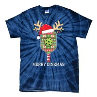 Funny Pickleball Paddles Christmas Family Matching Santa Hat Outfits Gift Tie-Dye T-Shirt