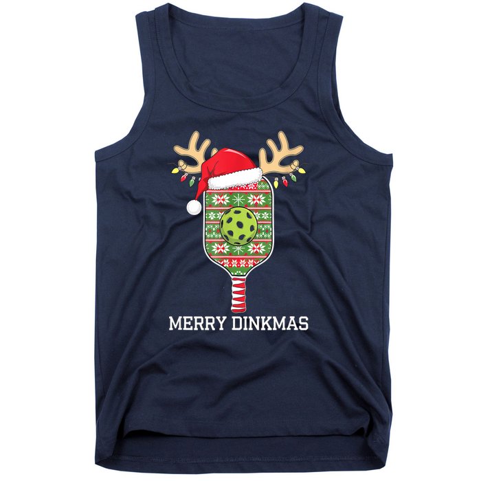 Funny Pickleball Paddles Christmas Family Matching Santa Hat Outfits Gift Tank Top