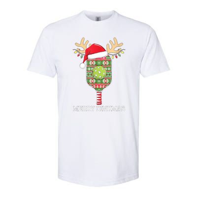 Funny Pickleball Paddles Christmas Family Matching Santa Hat Outfits Gift Softstyle CVC T-Shirt