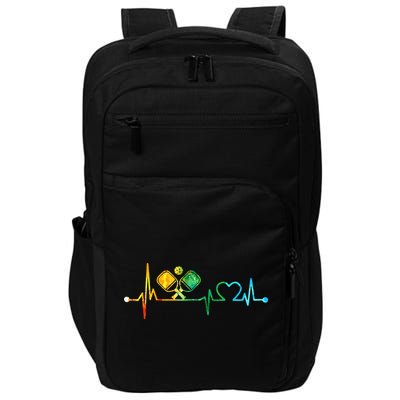 Funny Pickleball Paddle Heartbeat Vintage Colors Impact Tech Backpack