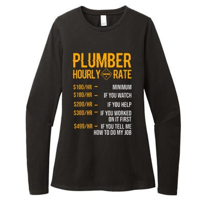 Funny Plumber Plumber Hourly Rate Plumber Womens CVC Long Sleeve Shirt