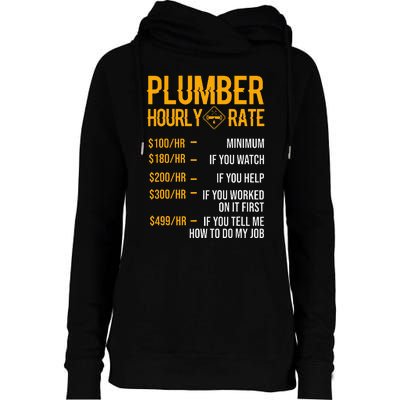 Funny Plumber Plumber Hourly Rate Plumber Womens Funnel Neck Pullover Hood