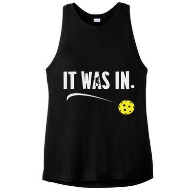 Funny Pickleball Player It Was In Paddleball Lover Ladies PosiCharge Tri-Blend Wicking Tank