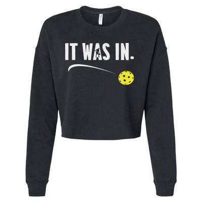 Funny Pickleball Player It Was In Paddleball Lover Cropped Pullover Crew